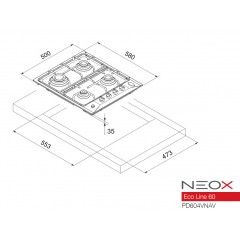 Neox P604VNAVX Εστία Φυσικού Αερίου Αυτόνομη 58x50εκ. Neox P604VNAVX Εστία Φυσικού Αερίου Αυτόνομη 58x50εκ.